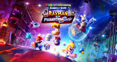 Capa da DLC de Mario + Rabbids Sparks of Hope com o Rayman ao centro