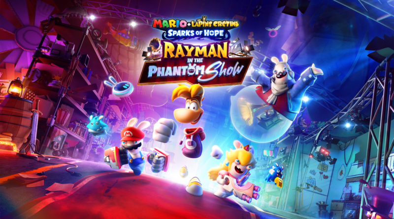 Capa da DLC de Mario + Rabbids Sparks of Hope com o Rayman ao centro
