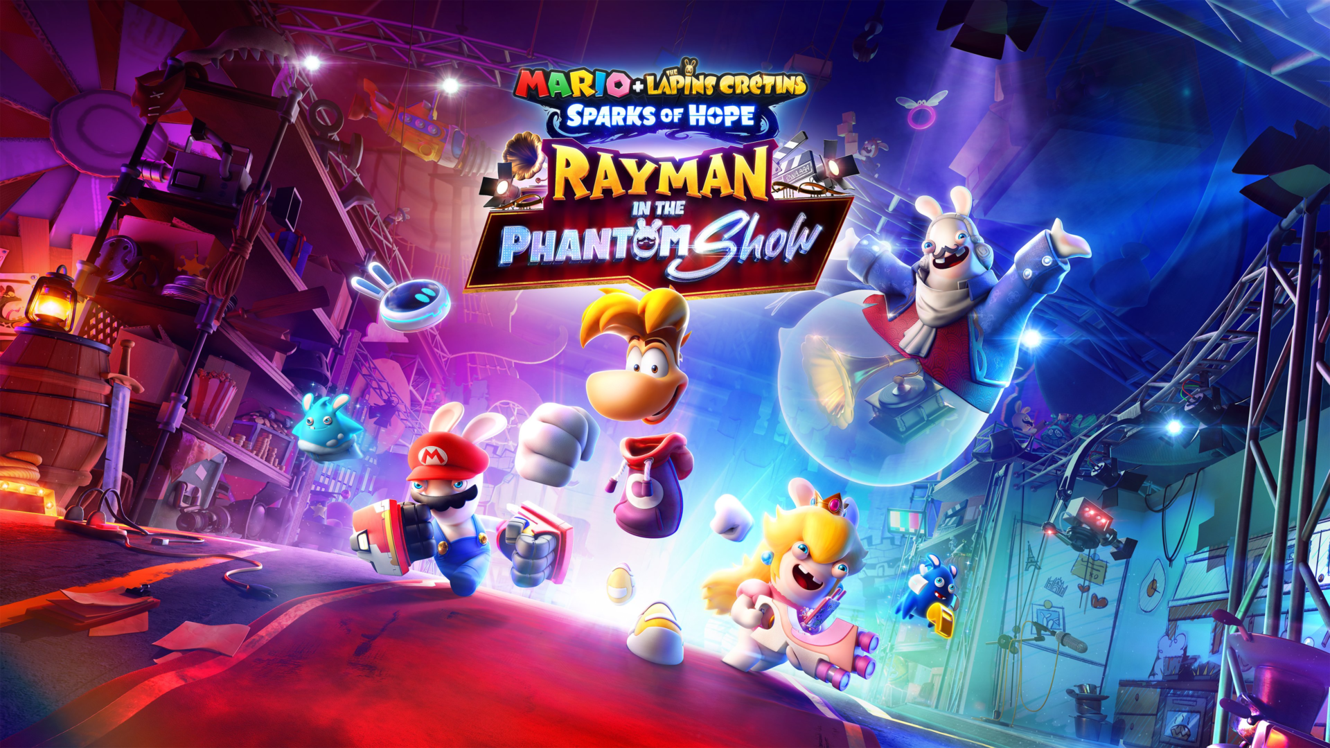 Capa da DLC de Mario + Rabbids Sparks of Hope com o Rayman ao centro